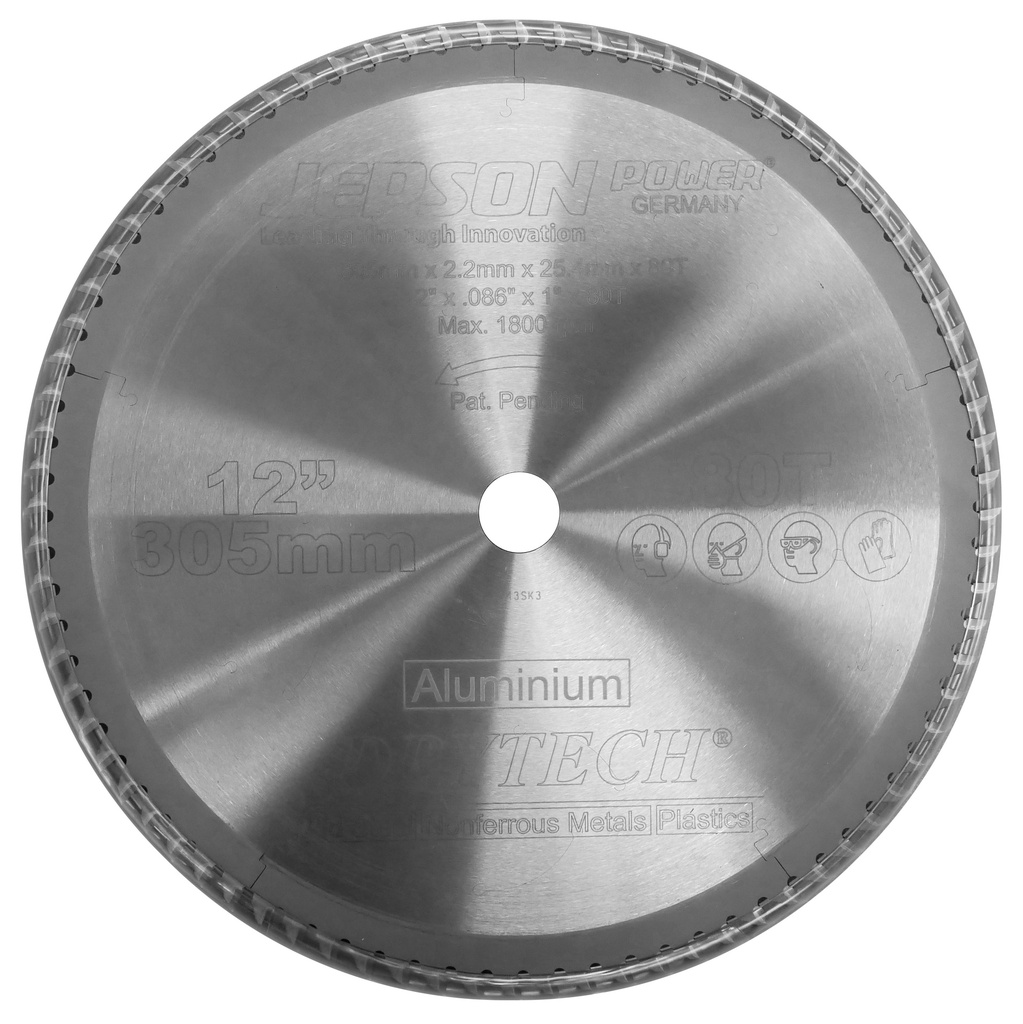 12'' Drytech® carbide tipped saw blade ø 305 mm / 80T for aluminum