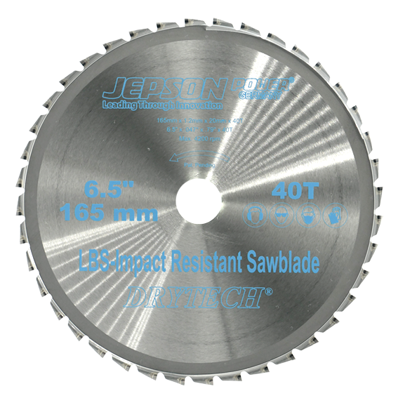 6 1/2'' Drytech® carbide tipped saw blade LBS impact resistant ø 165 mm / 40T for steel (thin walled)