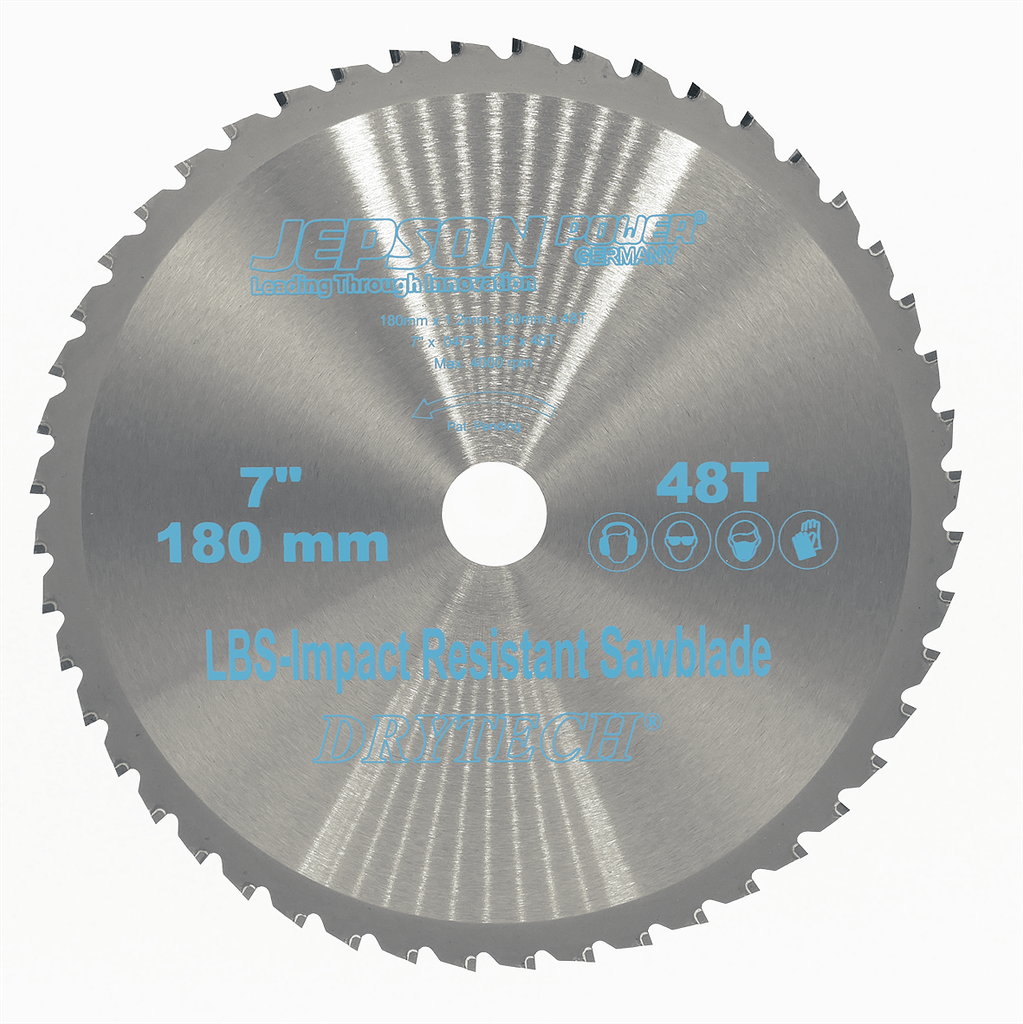 Hoja de sierra con punta de carburo Drytech® de 7'' LBS resistente a impactos ø 180 mm / 48T para acero (pared delgada)