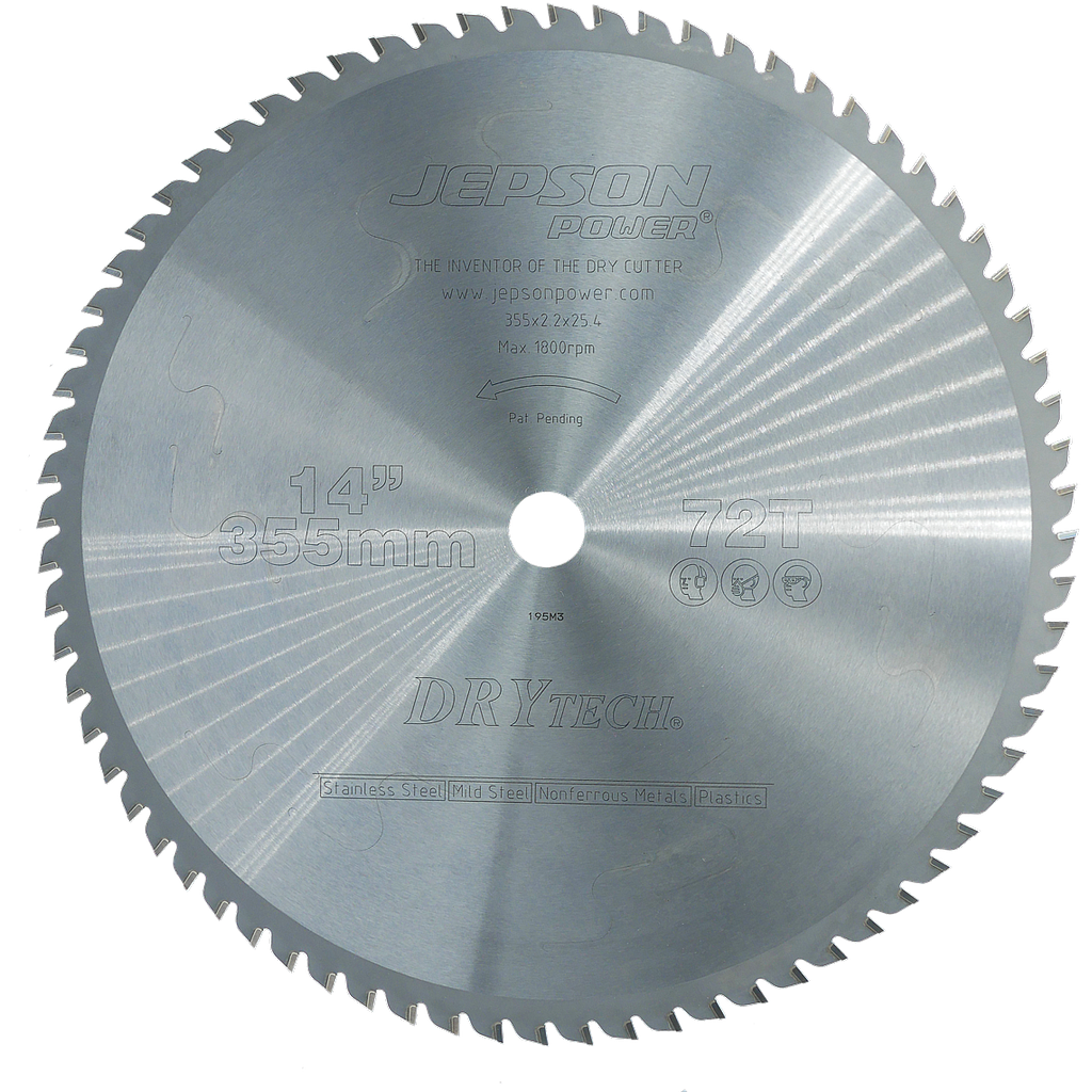 Hoja de sierra de 14" 355/72T (acero templado medio e inoxidable)