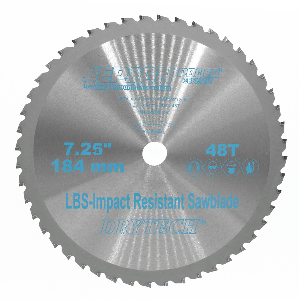 Hoja de sierra con punta de carburo Drytech® de 7 1/4'' LBS resistente a impactos ø 184 mm / 48T para acero (pared delgada)