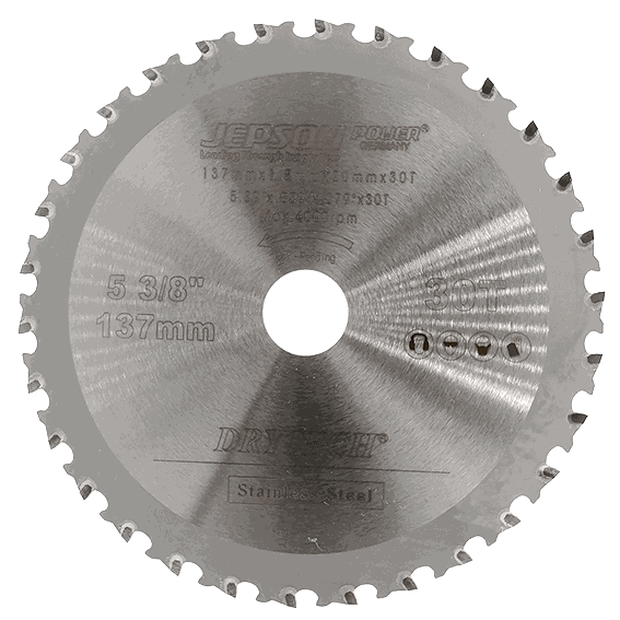 Hoja de sierra con punta de carburo Drytech® de 5 3/8'' para herramientas a batería ø 137 mm / 30T para acero inoxidable