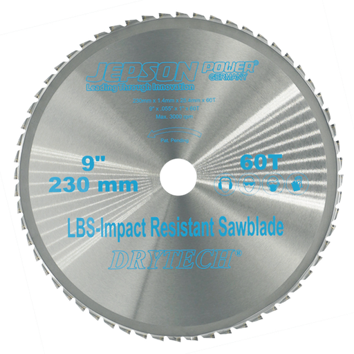 [72223060] 9'' Drytech® carbide tipped saw blade LBS impact resistant ø 230 mm / 60T for steel (thin walled)