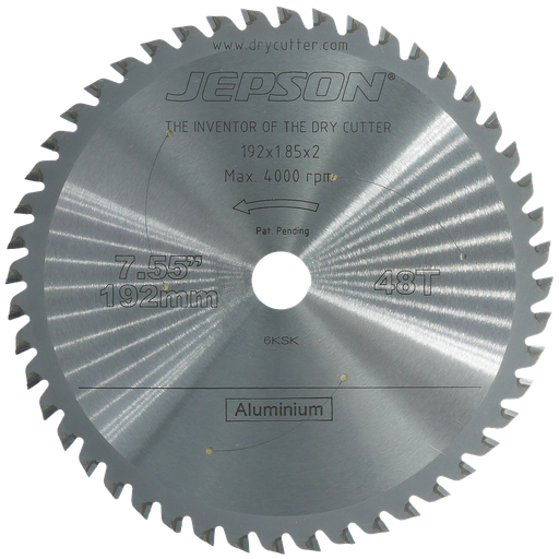 [719248A] 7 5/8'' Drytech® carbide tipped saw blade ø 192 mm / 48T for aluminum