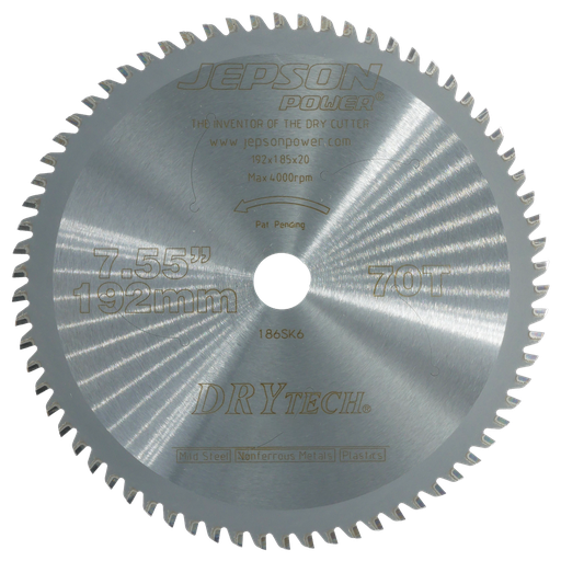 [719270] 7 5/8'' Drytech® carbide tipped saw blade ø 192 mm / 70T for steel sheets